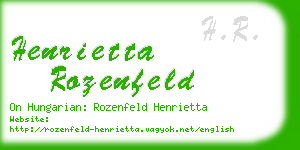 henrietta rozenfeld business card